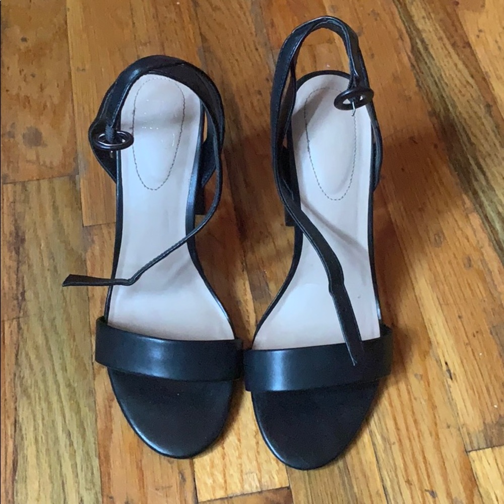 black open toe heels